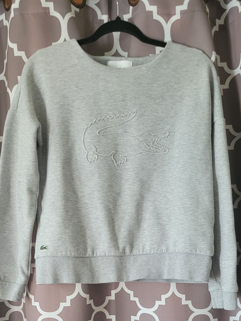 Lacoste Light Gray Embossed Croc Sweatshirt